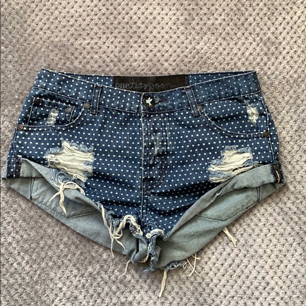 One X Teaspoon women’s Polka Dot Jeans Shorts 26